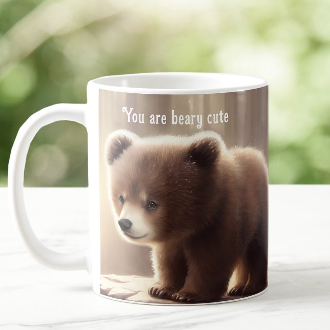 Niedlicher Bär Personalisiert Kaffee Tasse (Cute Watercolor Bear Personalized Coffee Mug)