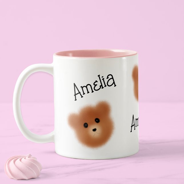 Niedlicher Bär Personalisiert Zweifarbige Tasse (Add a dash of cuteness to your morning coffee🐻☕)