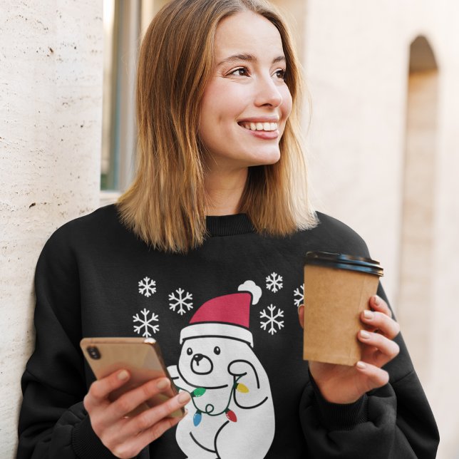 Niedlicher Bär Schneeflocken Seen, Personalisierte Sweatshirt (Von Creator hochgeladen)