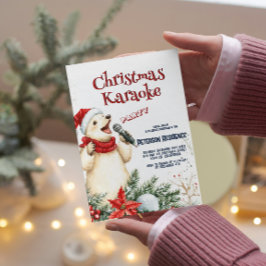 Niedlicher Bär Singen Weihnachten Karaoke Party Einladung
