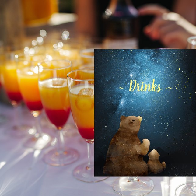 Niedlicher Bär Twinkle Little Star Drinks Poster (Von Creator hochgeladen)
