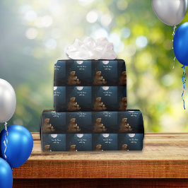 Niedlicher Bär über dem Mond Geschenkpapier