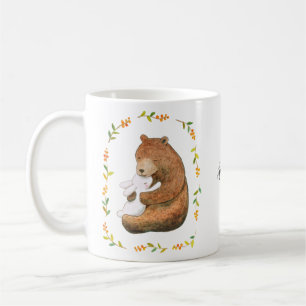 Niedlicher Bär und Bunny in Liebe personalisiert m Kaffeetasse