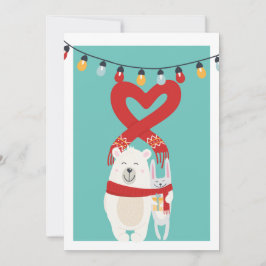 Niedlicher Bär und sonnige Personalisierte Weihnac Feiertagskarte