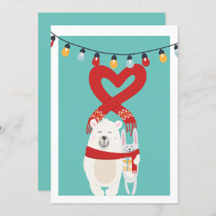 Niedlicher Bär und sonnige Personalisierte Weihnac Feiertagskarte