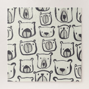 Niedlicher Bär, von Hand gezeichnet nahtloses Must Puzzle
