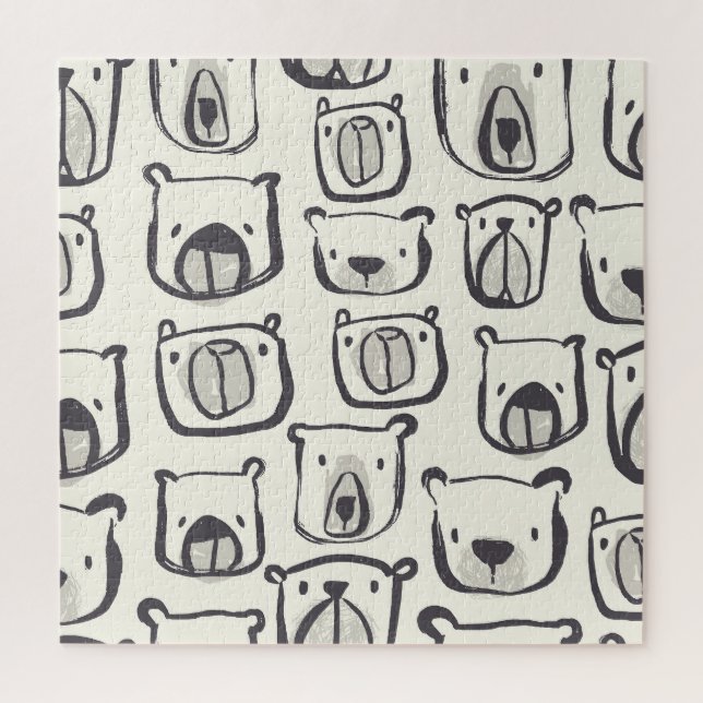 Niedlicher Bär, von Hand gezeichnet nahtloses Must Puzzle (Vertikal)