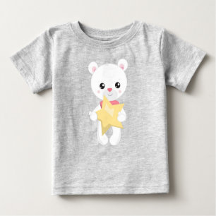 Niedlicher Bär, Weißbär, Teddybär, Babybär, Star Baby T-shirt
