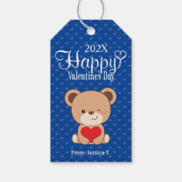 Niedlicher Bärenhappy Valentine-Geschenk-Tag Geschenkanhänger