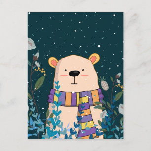 Niedlicher Bärenkalender Postkarte