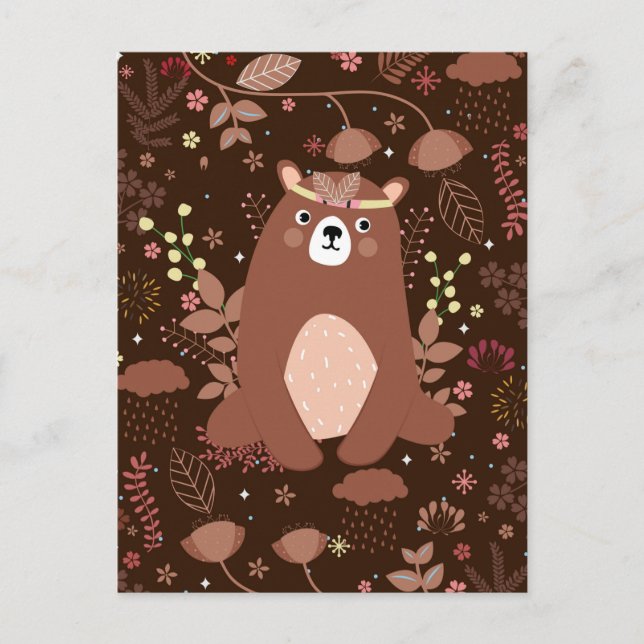 Niedlicher Bärenkalender Postkarte 2025 (Vorderseite)