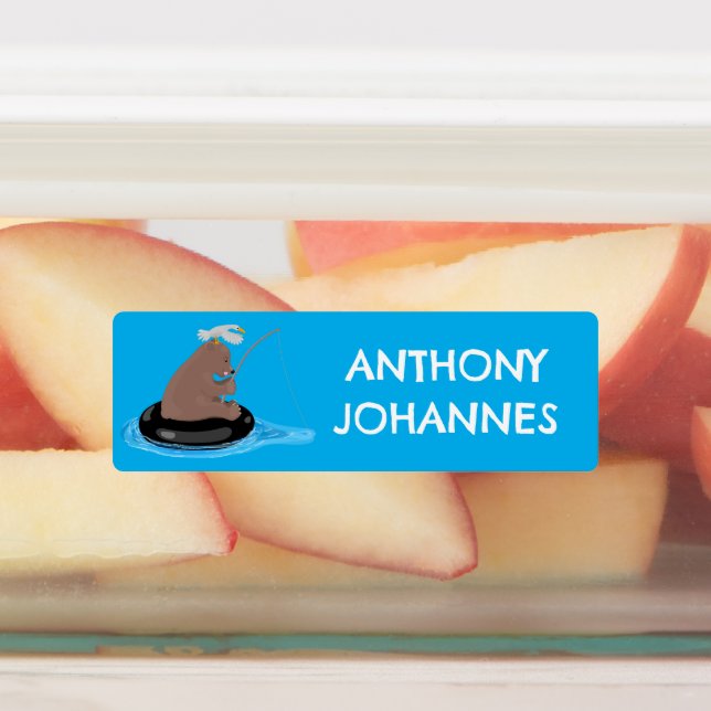 Niedlicher Bärenkuchen Cartoon personalisiert Etiketten (Befestigt)