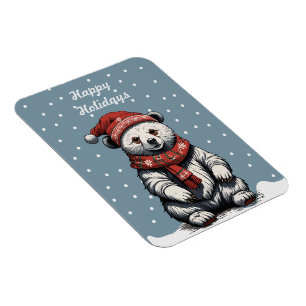 Niedlicher Bärenkuchen mit Beanie und Scarf im Sno Magnet