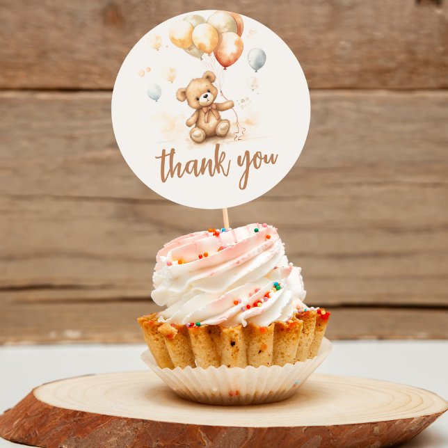 Niedlicher Bärenneutraler Runder Aufkleber (Von Creator hochgeladen)