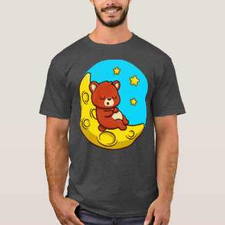 Niedlicher Bärenschlaf auf dem Mond T-Shirt