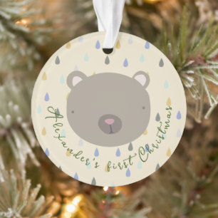 Niedlicher Bärenweihnachtsort Ornament