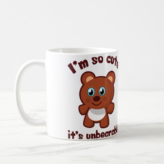 Niedlicher Bärn-Cartoon - ich bin, also niedlich, Tasse (Links)