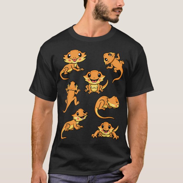 Niedlicher bärtiger Drache Stuff Kawaii Lizard Kin T-Shirt (Vorderseite)