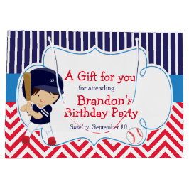 Niedlicher Baseball Dark Hair Boy Geburtstag Große Geschenktüte