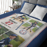 Niedlicher Baseball Fan Personalisiert Sport Fleecedecke<br><div class="desc">Zeigen Sie Ihrem Enkel mit dieser niedlichen personalisierten Sportvlies-Decke, wie stolz Sie auf ihre Leidenschaft für Baseball sind. Es zeigt eine einzigartige Collage ihrer Lieblingsmomente aus dem Baseballdiamanten und ihren Namen und ihre Trikotnummer mit dem Namen ihres Fotos. Es ist der perfekte Weg, ihre Liebe für den Sport zu fördern...</div>