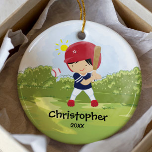 Niedlicher Baseball Player Weihnachtsschmuck