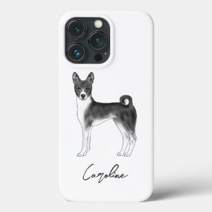 Niedlicher Basenji-Hund in Schwarz und Weiß & Indi Case-Mate iPhone Hülle