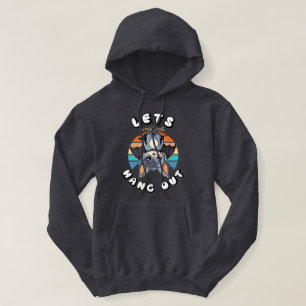 Niedlicher Battschlag und Retro Sunset Lass uns Hoodie
