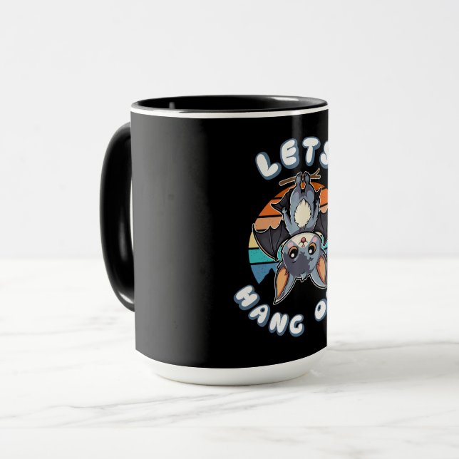 Niedlicher Battschlag und Retro Sunset | Lass uns  Tasse (Vorderseite Links)