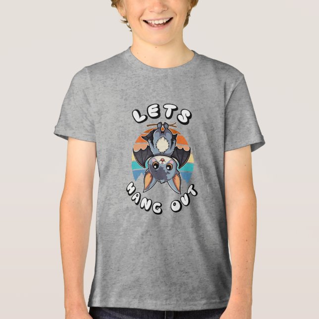 Niedlicher Battschlag und Retro Sunset | Lass uns  Tri-Blend Shirt (Vorderseite)