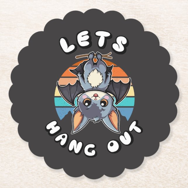 Niedlicher Battschlag und Retro Sunset | Lass uns  Untersetzer (Vorderseite)