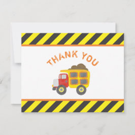 Niedlicher Bau Geburtstagsparty Dump Truck Dankeskarte