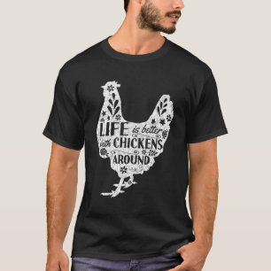 Niedlicher Bauer Geschenk Idee Vintages Hühnchen T-Shirt