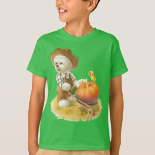 Niedlicher Bauer Hund mit Pumpkin T-Shirt