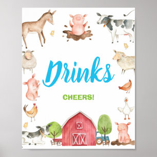 Niedlicher Bauernhof Barnyard Party Drinks Cheers  Poster