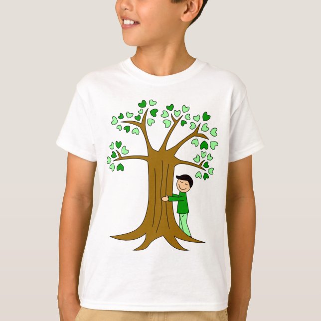 Niedlicher Baum Hugger Entwurf T-Shirt (Vorderseite)