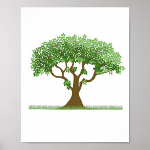 Niedlicher Baum mit Blätter Poster