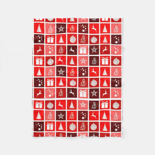 Niedlicher Baum-Rentier Fleecedecke (Vorderseite)