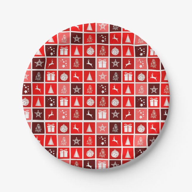 Niedlicher Baum-Rentier Pappteller (Vorderseite)