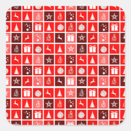 Niedlicher Baum-Rentier Quadratischer Aufkleber