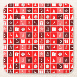 Niedlicher Baum-Rentier Rechteckiger Pappuntersetzer