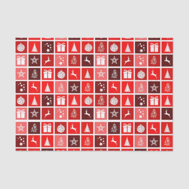 Niedlicher Baum-Rentier Seidenpapier (Vorderseite)