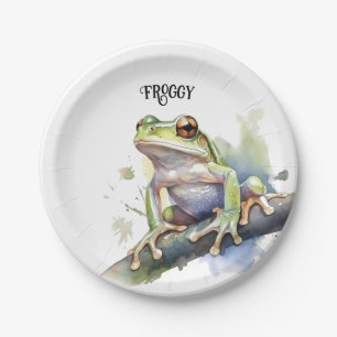 Niedlicher Baumfrosch, kundenspezifisch Pappteller