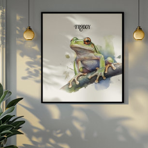 Niedlicher Baumfrosch, kundenspezifisch Poster