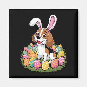 Niedlicher Beagle Bunny Oars Ostereier Happy Easte Magnet