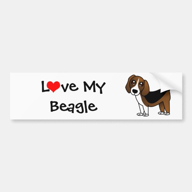 Niedlicher Beagle-Cartoon-Hund Autoaufkleber (Vorne)
