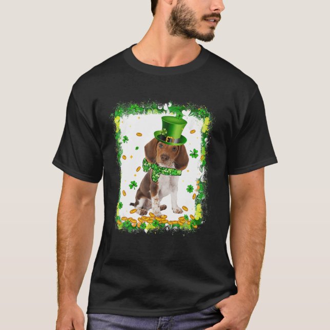 Niedlicher Beagle Dog St Patricks Day Irish Kleebl T-Shirt (Vorderseite)