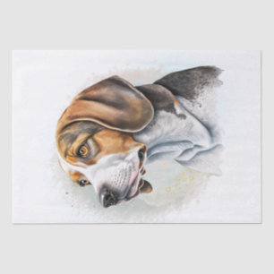 Niedlicher Beagle Dog Wasserfarbe Seidenpapier