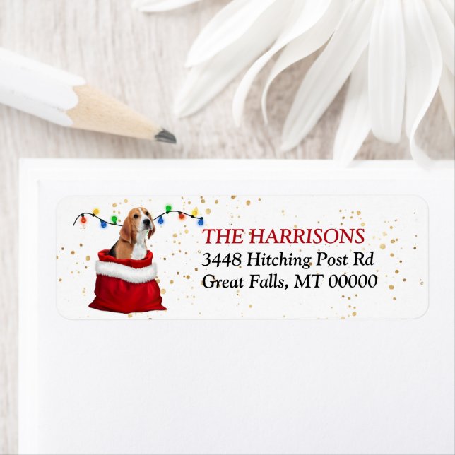 Niedlicher Beagle Dog Weihnachtsgeschenk Beutel Rü (Insitu)