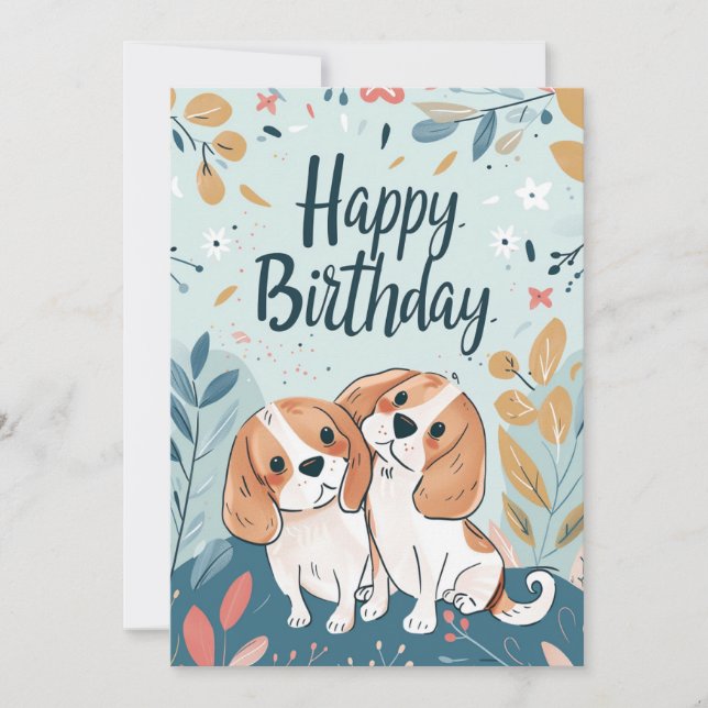 Niedlicher Beagle Geburtstag Feiertagskarte (Vorderseite)