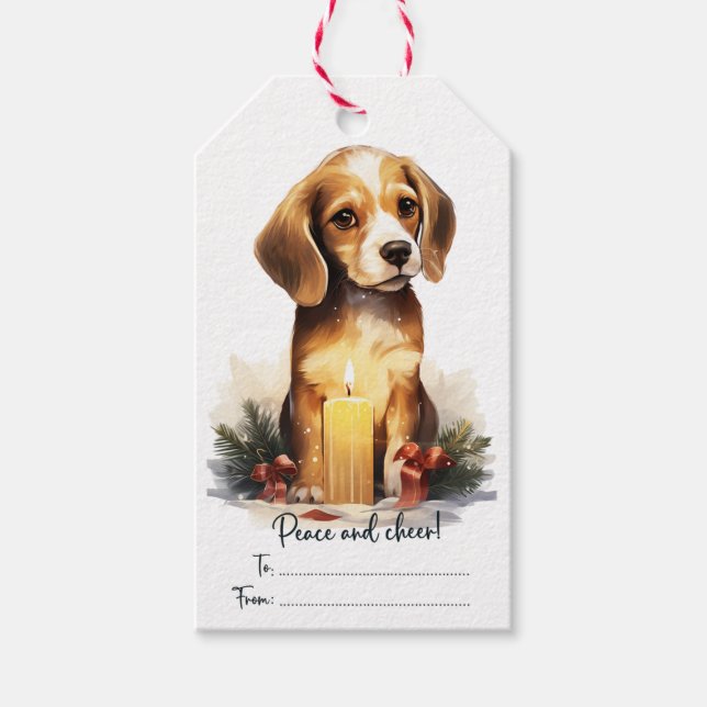 Niedlicher Beagle Geschenkanhänger (Vorderseite)